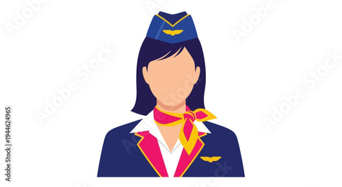 Flight Attendant Icon - Professional Airline Crew Member Illustration