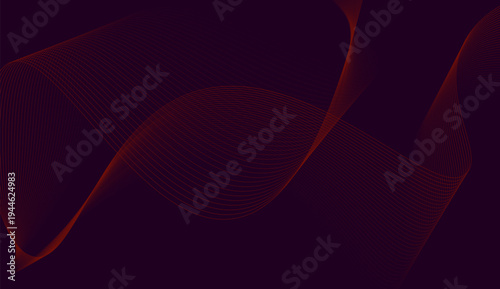 Abstract Dark Background with Elegant Reddish Orange Fine Line Waves; Sophisticated Flowing Geometric Mesh Design on Deep Maroon Backdrop for Luxury Branding, Tech Presentations, and Creative Art