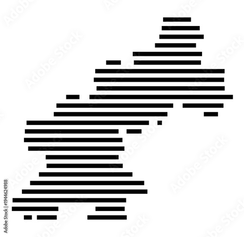 Symbol Map of the city Neuhaus am Rennweg (Thüringen, Germany) showing the area of the city with just a few black horizontal lines