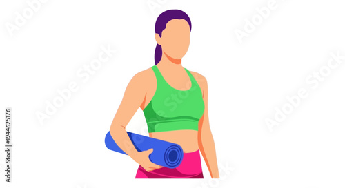 Woman with Yoga Mat
