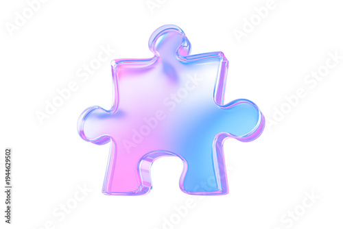 Iridescent Glass Jigsaw Puzzle Piece Icon