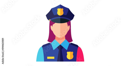 Female Police Officer Avatar Icon Illustration