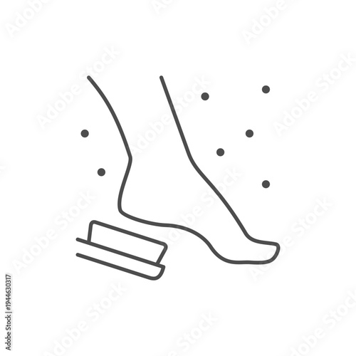 Heel peel line outline icon
