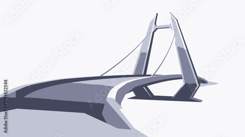 Modern Bridge Vector Graphic on White Background Illustration