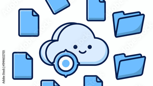 Cloud Computing and Data Storage Concept illustration