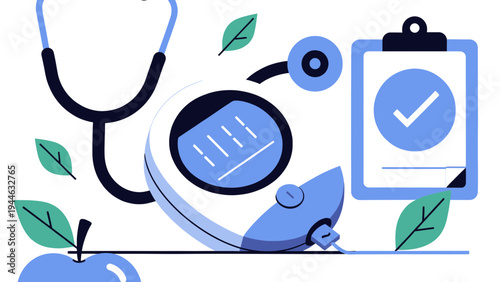 Medical Checkup Healthcare and Wellness Concept illustration