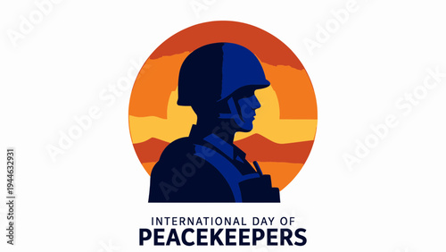 International Day of Peacekeepers Silhouette Design illustration