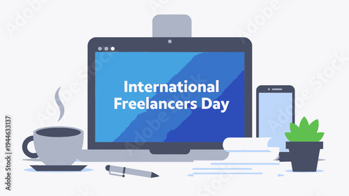International Freelancers Day Concept illustration