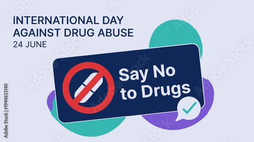 International Day Against Drug Abuse Say No to Drugs illustration