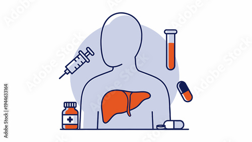 Medical Concept of Liver Health and Treatment illustration