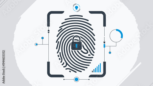 Digital Fingerprint Security Vector Concept vector illustration