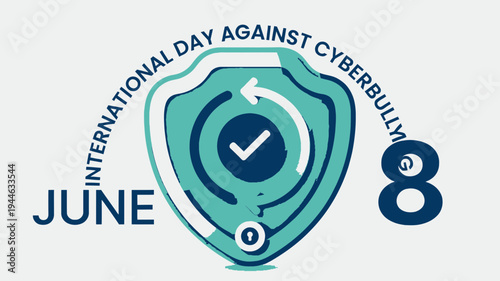 International Day Against Cyberbullying Emblem on White Background vector illustration