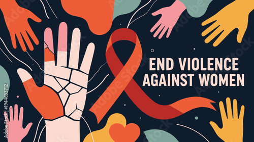 End Violence Against Women Awareness Poster illustration