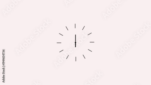 Minimalist clock face with subtle pink background