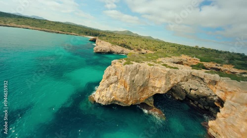 Pont natural d'Es Caló Blanc Mallorca Majorca Balearic Islands Spain