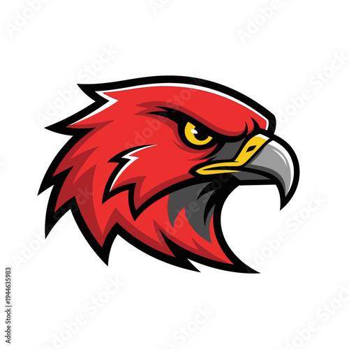 Vibrant red eagle head illustration vect