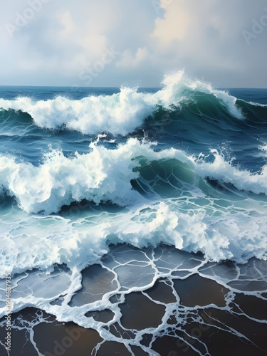 waves, wave, ocean, sea, beach, shore, coast, seaside, surf, water, tide, foam, splash, ripple, current, marine, seascape, horizon, sky, clouds, sand, coastline, bay, lagoon, tropical, summer, sunligh