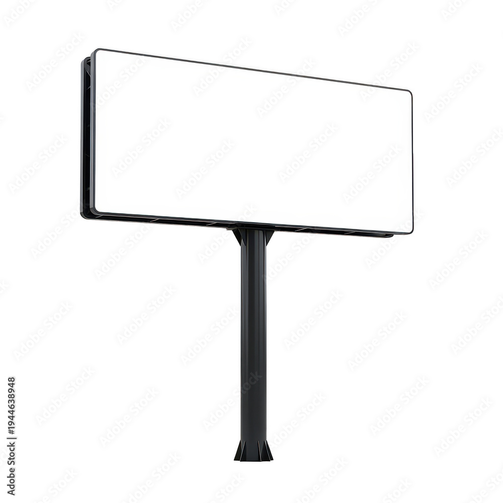 Obraz premium A billboard sign attached to a single support pole in a minimalist design