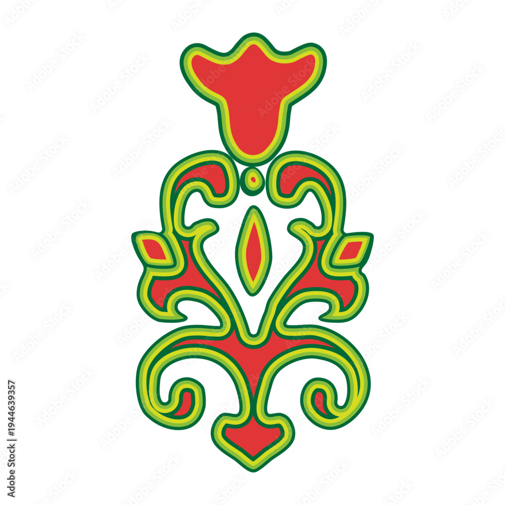 Fototapeta premium National ornament. A stylized flower. Tatar pattern. Vector illustration.