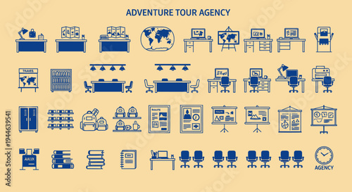 Office Supplies and Equipment Collection: Travel Agency Theme