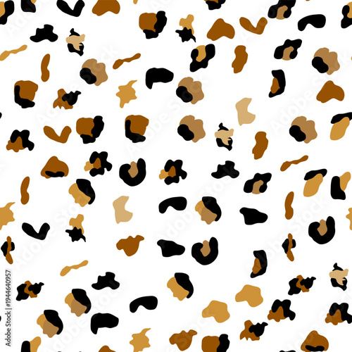 Seamless leopard print pattern. Fully seamless jaguar or cheetah skin pattern. Design for leopard print textile fabric. Suitable for fashion