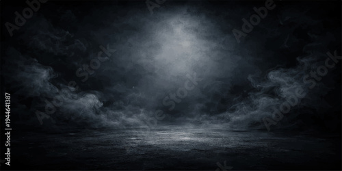 Dramatic dark storm clouds swirl across the night sky in a moody monochrome texture of overcast weather and heavy motion