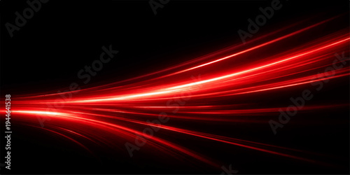 A vibrant abstract red wave design features glowing energy lines and fractal patterns moving through space to create a dynamic wallpaper backdrop with bright motion texture