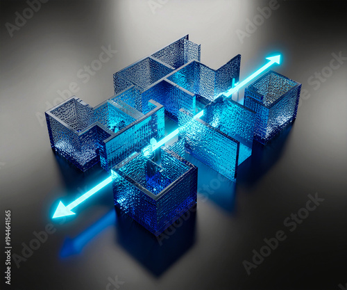 High-Fidelity 3D Labyrinth Optimization Icon for Tech Strategy