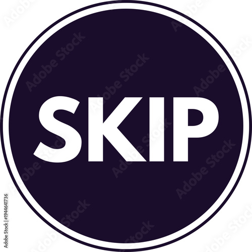 Skip Circle Button Vector Illustration