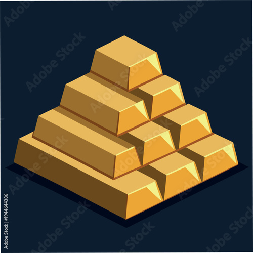 shiny gold bars arranged 