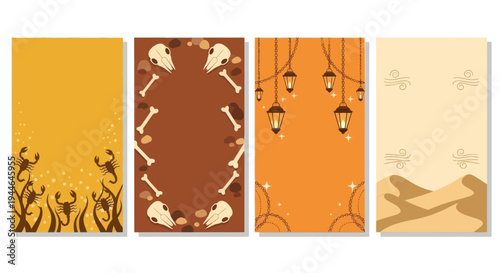 Desert Story Templates: Scorpions, Skulls, Lanterns, Sand Dunes