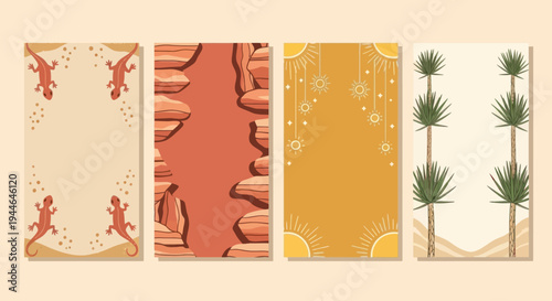 Desert Landscape Collection: Lizards, Canyons, Sun & Palms