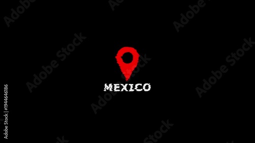Mexico Location Map Marker Red Pin Pointer