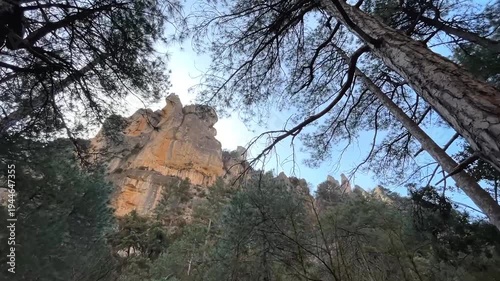 rocks and vertical mountain in canyon