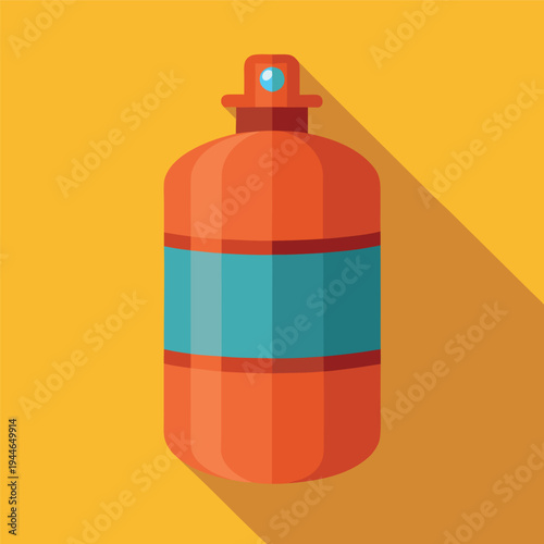 Flat vector illustration of a colorful LPG gas cylinder