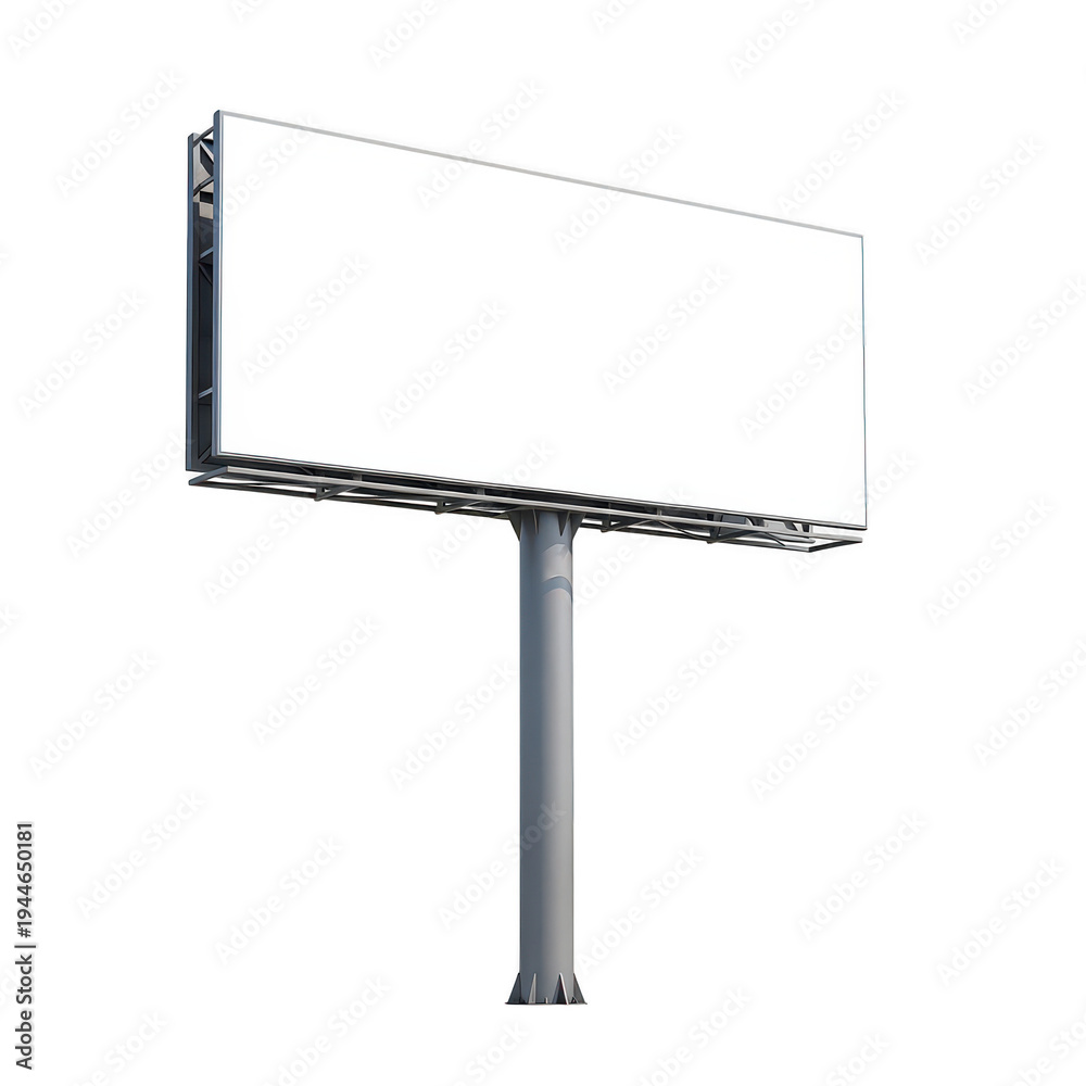 Obraz premium Large billboard standing on a single metal pole in an empty space