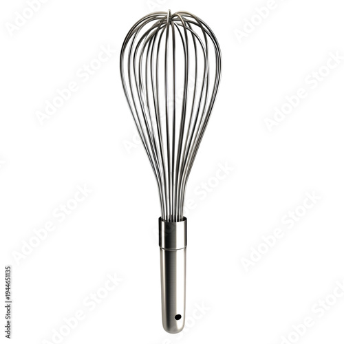 Whisk isolated on white background kitchen utensil for mixing and blending