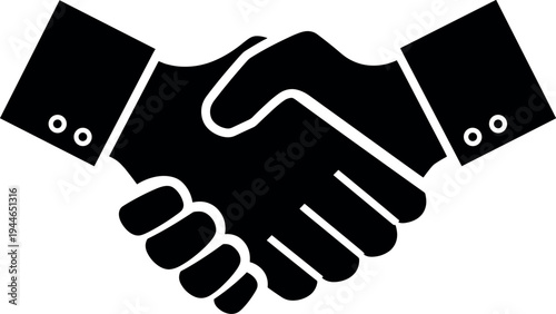Business handshake partnership agreement icon
