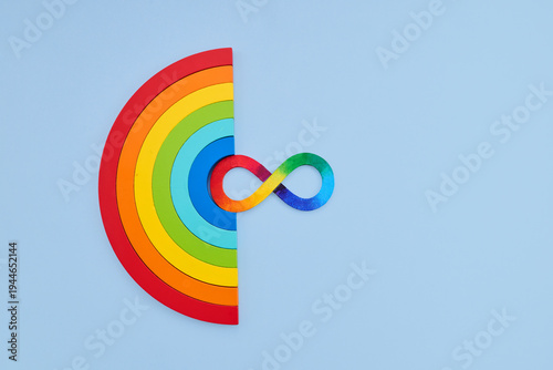 Rainbow infinity symbol representing autism neurodiversity and inclusion