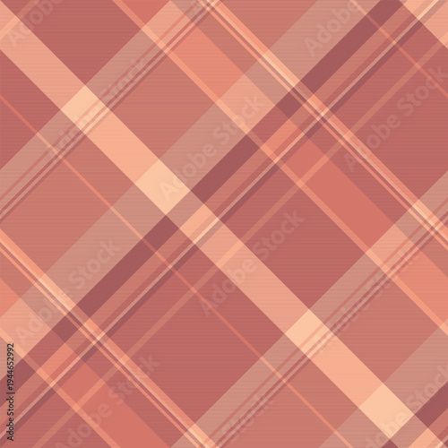 Shabby tartan textile pattern, britain vector check seamless. Artwork plaid background fabric texture in red and orange colors.