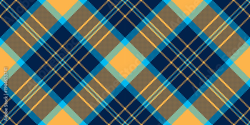Harvest vector background texture, glen textile tartan plaid. Multi check fabric seamless pattern in dark and amber colors.