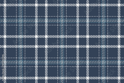 Event background texture plaid, international check pattern tartan. Classic fabric seamless vector textile in blue and white colors.