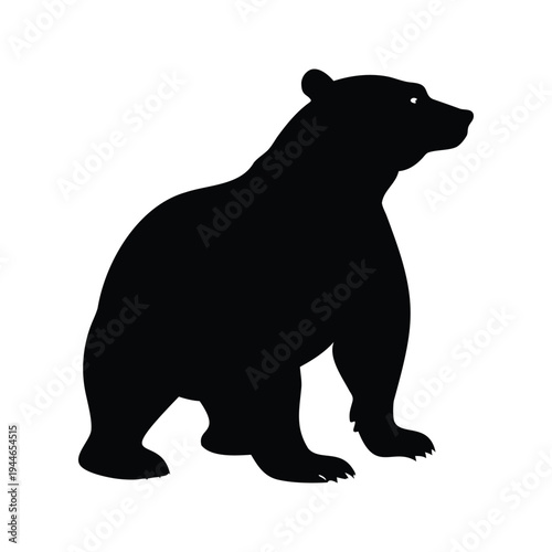 bear standing on hind legs silhouette vector illustration, Black and white silhouette of a bear walking, vector illustration design