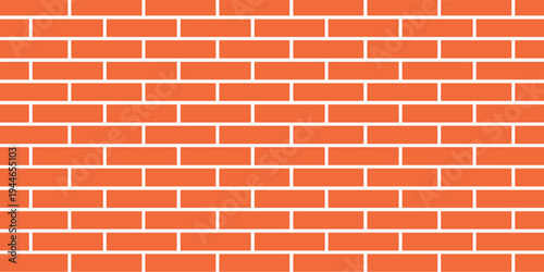 Red brick wall texture, seamless cladding pattern for interior decoration, kitchen backsplash, plastic panel, building exterior design. Abstract minimalist background, vector eps 10