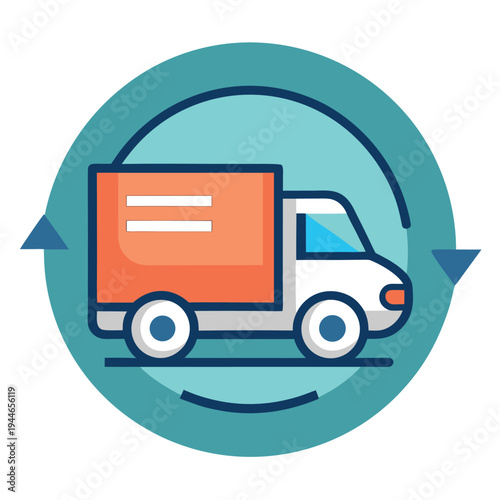 delivery truck with a package box