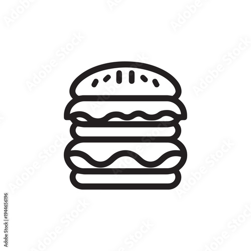 Burger fast food icon vector editable EPS