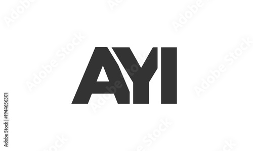 AYI logo design template with strong and modern bold text. Initial based vector logotype featuring simple and minimal typography. Trendy company identity.