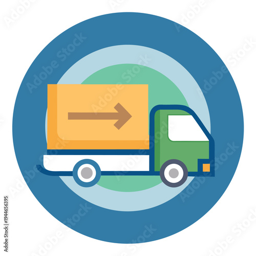 delivery truck with a package box