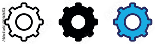 Settings icon. Cogwheel symbol. Gear setting icon collection.