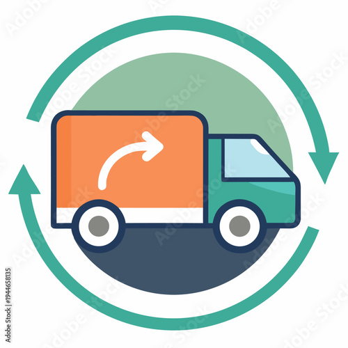 delivery truck with a package box